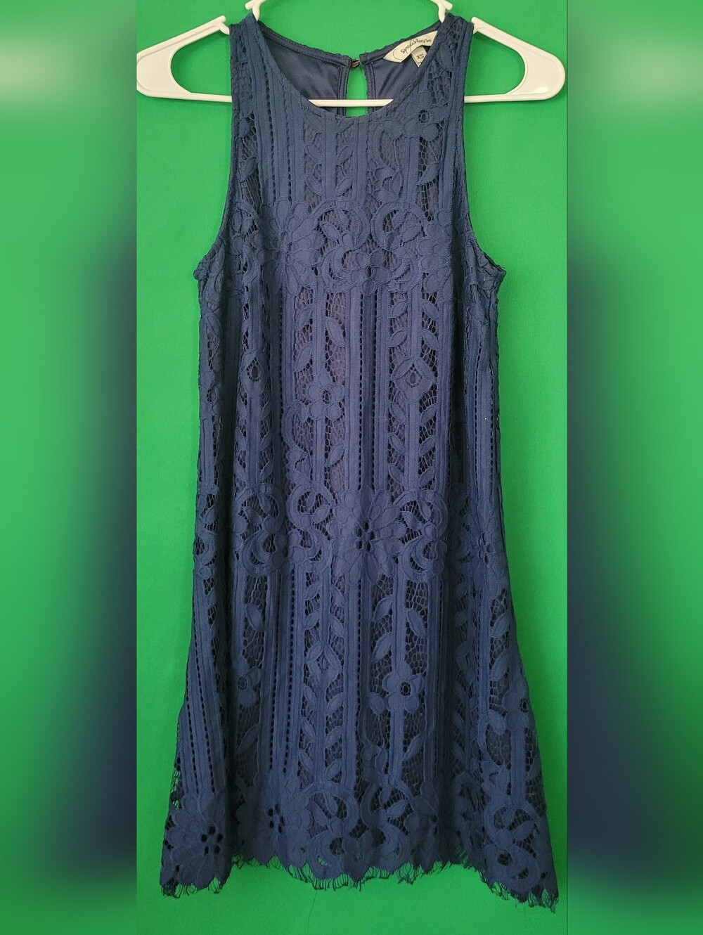 Speechless Navy Blue Sleeveless Lace Mini Dress Sz XS Women Church Wedding